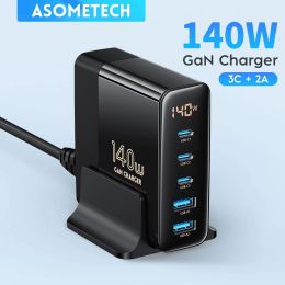 Cargadores 140W Gan Charger Tipo C PPS Carga rápida para Samsung S22 S21 Ultra 5 en 1 PD QC USB C Fast Charger For Laptop iPhone 14 13 Pro