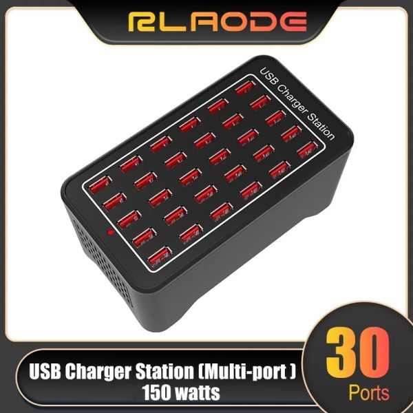 Chargers 150W 30 Port USB Station de chargement Universal USB Charger Multi Port pour téléphone et tablette pour US EU AU UK Power Adaptateur