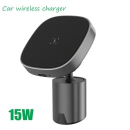 Chargers Chargeur sans fil de voiture pour iPhone 13 12 Pro Max Mini MacSafe Aluminium Alloy Magnetic Car Phone Charger Charger Magsafe Stand
