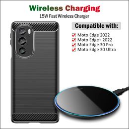 Chargers 15W PAD DE CHARGE DE CHARGE SEFFORME FAST pour Motorola Edge 40 30 Pro / Edge30 Ultra / Moto Edge 2022 Wireless Charger Gift Case