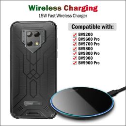 Chargers 15W Charge sans fil rapide pour Blackview BV9200 BV9500 BV9800 BV9900 BV5100 BV9600 BV9700 PRO BV9900E PAD CHARGEUR SANS WIRD
