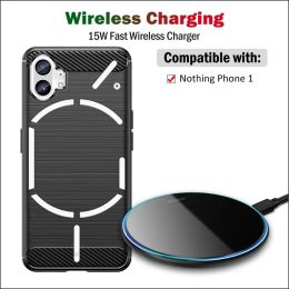 Chargers 15W snel draadloos opladen voor niets telefoon 1 / niets Telefoon 2 Qi draadloos opladerkussen met kabel LED -lichtcadeau