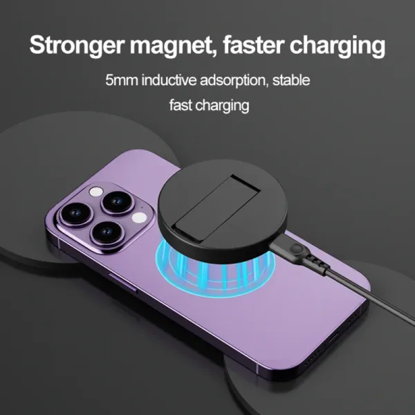 Cargadores de 15 W Magnetic Wireless Charger Pad Supar para Magsafe iPhone 12 13 14 15 Pro Max Teléfono móvil Fast Magnet Pad con soporte