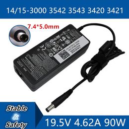 Chargers 19.5V 4.62A 7,4 * 5,0 mm Universal Adaptter Charger pour Dell Inspiron 14 15 3000 3542 3543 3420 3421 Adaptateur de cahier Jack DC Jack