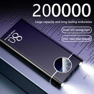 Chargers 200000mahpower Bank Super Fast Chargr Powerbank Portable Charger Diguct Display External Battery Pack pour iPhone Xiaomi Samsung