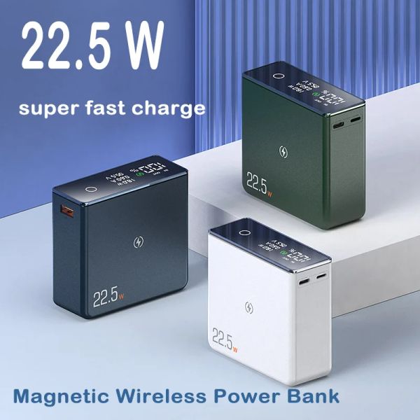 Chargers 20000mAh Banque de puissance Power Wireless Powerbank PD Chargeur rapide Chargeur de batterie externe portable pour ordinateur portable Apple14 13 Xiaomi