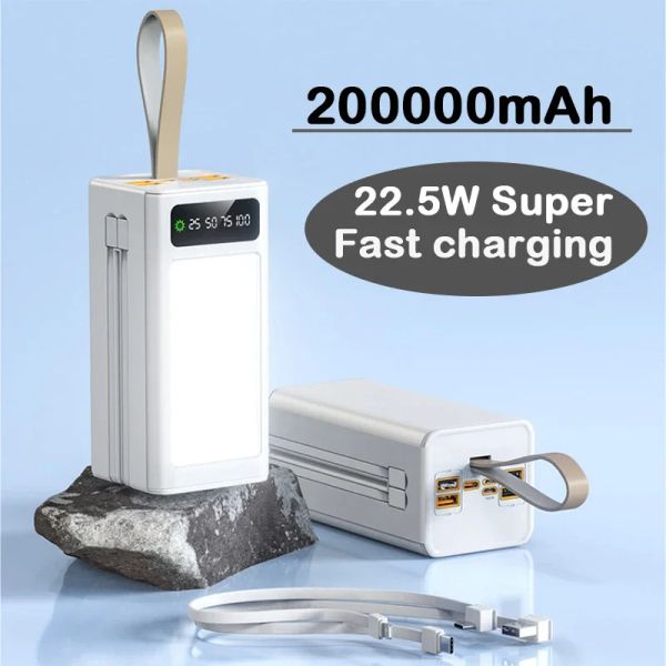 Chargers 2023 Best-vendu 200000mAh Banque d'alimentation de charge rapide Portiser grande capacité Chargeur de batterie externe adapté aux ordinateurs portables iPhone