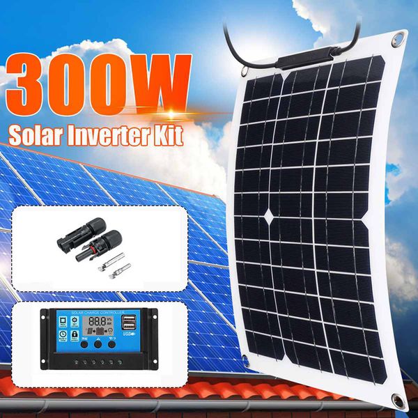 Cargadores 20W 300W Panel solar flexible 12V Cargador de batería USB dual con 10 100A Controlador de células Banco de energía para teléfono Coche Yate RV 230927