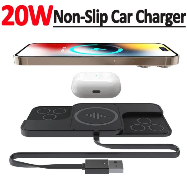 Chargers 20W PAD DE CHARGEUR DE CHANGEUR SELLE SANS REFORMATION POUR IPHIPHIR 14 13 12 X SAMSUNG HUAWEI AIRPODS Téléphone non glisser