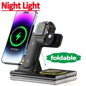 Chargers 25W Wireless Charger Stand 3 in 1 voor iPhone 14 13 12 Pro Max Apple Watch 8 7 Samsung Watch 5 AirPods Fast Charging Dock Station