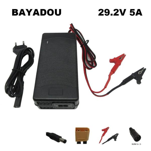 Chargeurs 29.2 V 5A 24 volts 8 S Lifepo4 chargeur rapide 24 V vélo électrique vélo Ebike Scooter fer Phosphate chargeur de batterie DC XT60 XLRM Allig