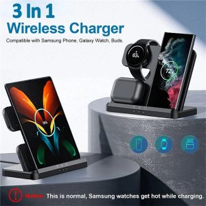 Chargeurs 3 en 1 support de Station de charge sans fil plusieurs appareils chargeur sans fil Dock avec câble de Type C pour montre écouteurs téléphone intelligent