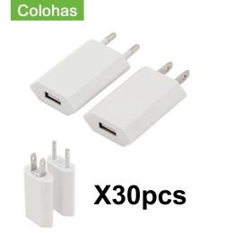 Laders 30 PCS/Lot USB -kabel EU/USA PLUT Telefoonlader Wall Travel Lader Power Adapter voor iPhone 12 Pro 11 XS Max XR X Drop verzending