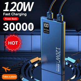 Chargers 30000 MAH Power Bank 120W Super snel opladen 100% voldoende capaciteit draagbare batterijlader voor iPhone Xiaomi Huawei