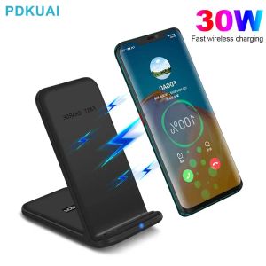 Chargers 30W Stand de chargeur sans fil rapide pour iPhone 14 13 12 11 Pro Max XS XR X 8 SAMSUNG S22 S23 Xiaomi Wireless Charging Dock Station