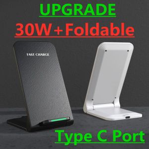 Chargers 30W PAD DE STANDE DE CHARGEUR SANS CHARGEUR FAST pour iPhone 13 12 11 X Pro Max Samsung Galaxy S21 S20 S10 S9 S8 Xiaomi Charge sans fil