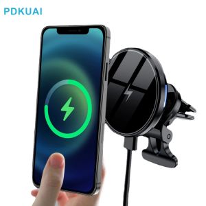 Chargers 30W Évent de chargeur de voiture sans fil magnétique pour iPhone 15 14 13 12 Pro Max Upte de téléphone à chargement sans fil universel support