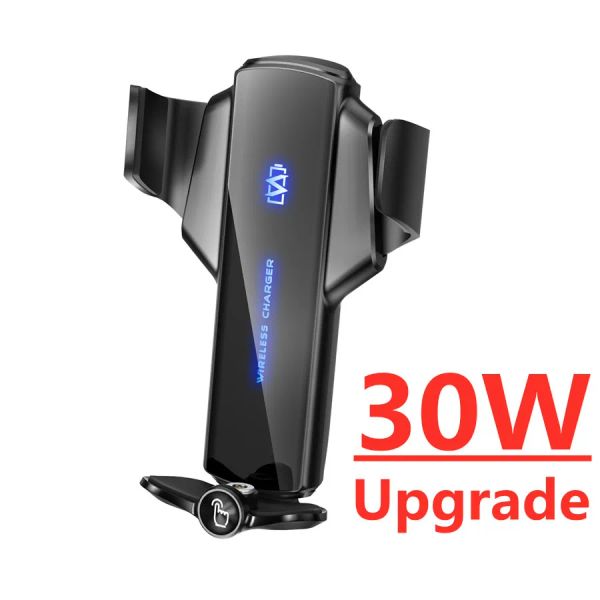 Chargers 30W Qi Car Wireless Charger Air Air Ventime Mobile Phone Mothing Stand Fast Fast Charging Stand pour iPhone 13 12 11 X Pro Max Xiaomi Samsung
