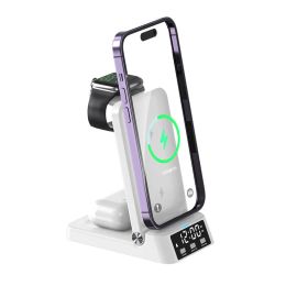 Cargadores 3in1 Wireless Charger Stand 15W Estación de muelle de carga rápida para iPhone Samsung Huawei Apple Watch 5 4 3 2 2 AirPods Dropship