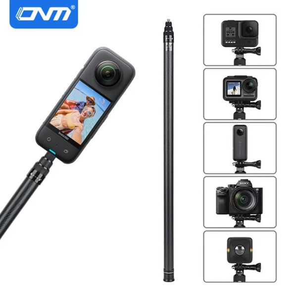 Cargadores 3M Fibra de carbono Selfie Stick para Insta360 X3 / One X2 / RS Aleación de aluminio Selfie Stick para GoPro Hero 11 10 9 8 DJI OSMO Acción