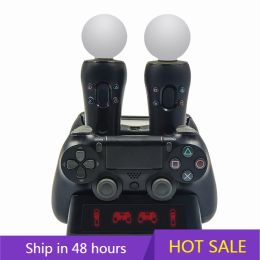 Laders 4 in 1 controller laadkarakteristiek voor PlayStation PS4 PSVR VR Move Quad Charger voor PlayStation Move Controller
