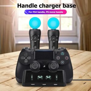 Chargers 4 in 1 Controller Charging Dock Station Stand voor PS4 Game Joystick Game Handle Power Supply Base Stand voor PS Move Accessories