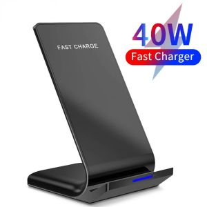 Chargers 40W Wireless Charger Stand Fast Charging Dock Station pour iPhone 13 12 11 Pro XS MAX XR Samsung S20 S10 Xiaomi Phone