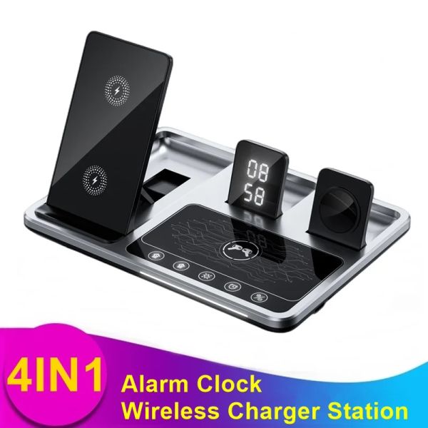 Chargers 4in1 Réquive de chargeur sans fil pour l'iPhone 14 13 12 11 Pro MAX Touch Control Control Station pour AirPods Apple Watch