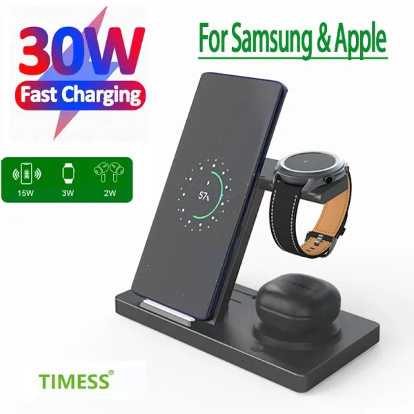 Chargers 5 en 1 chargeur sans fil pour iPhone 14 13 Apple et Samsung Airpods Pro Watch Galaxy Watch 6 5 Station de quai de charge rapide