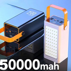 Opladers 50000 mAh Hoge capaciteit Power Bank 66W snelle lader powerbank voor iPhone laptop batterie externe led camping licht zaklamp nieuw