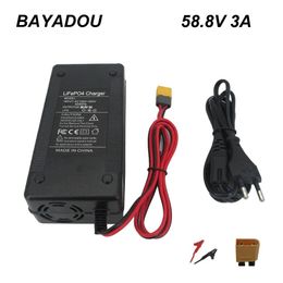 Chargeurs 58.8 V 3A Liion chargeur pour 48 V 51.8 V 52 V 14 S Lithium Scooter Ebike vélo électrique vélo batterie chargeurs XT60 connecteur