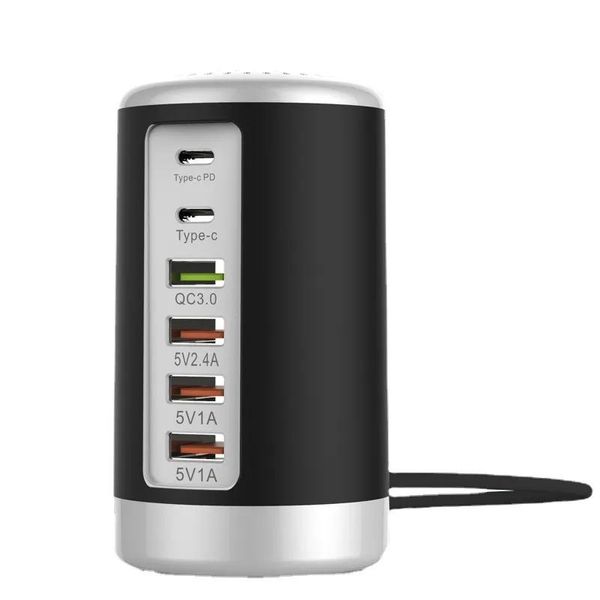 Chargeurs Chargeur USB multiport cylindrique 65W TYPEC adapté à Apple 18w PD charge rapide QC3.0 chargeur vertical