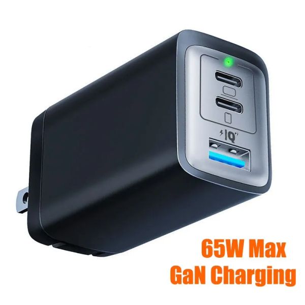 Chargers 65W GAN USB Type C Charger rapide pour ordinateur portable PPS 45W PD QC 3.0 Charge rapide pour iPhone 14 13 Samsung Xiaomi Realme Téléphone Charger