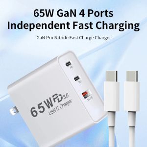 Chargers 65W Charger de téléphone USB GAN USB Type C Charge rapide QC4.0 QC PD3.0 Pilde de chargeur à grande vitesse pour ordinateur portable Xiaomi 13 PC