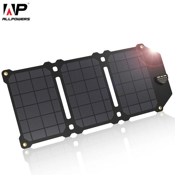Chargeurs ALLPOWERS 21W cellules de panneaux solaires chargeur Portable Batteries téléphone charge pour Sony iphone Plus 11Pro iPad 231216