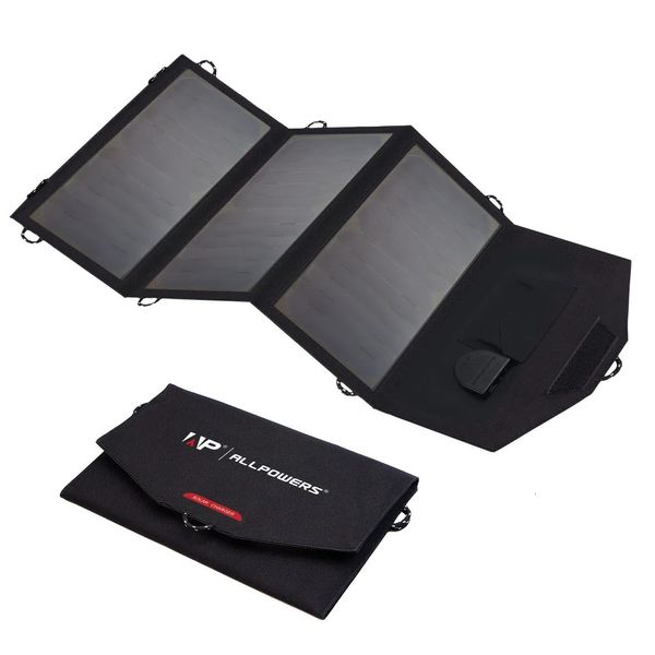 Cargadores ALLPOWERS Panel solar plegable flexible 5V 18V Cargador de batería de alta eficiencia 21W Teléfono para viajes Iphone 231216