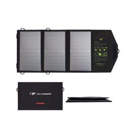 Chargeurs ALLPOWERS Portable extérieur panneau solaire 5 V 21 W pliable étanche USB cellules Smartphone chargeur de batterie de puissance Mobile 231216