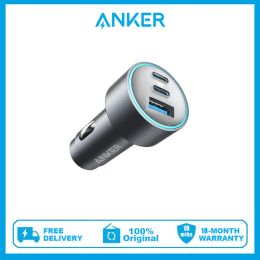 Chargers Anker USBC Car Charger, 67W 3Port Compact Fast Charger Car Adapter met PIQ 3.0 voor iPhone 15/14/13 /12/11