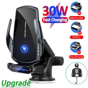 Chargers Automatic 30W Car Chargeur sans fil magnétique USB USB AIR AIR AIR MONT PROPOSITIQUE DE TÉLÉPHONE POUR iPhone 13 12 Samsung S20 S10