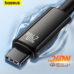 Chargers Baseus 240W USB Type C -kabel voor Realme Samsung S23 Huawei PD3.1 Supercharge 5a snellader Type C tot type kabel voor boek PC