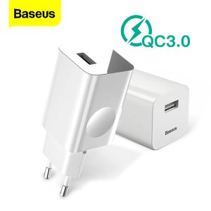 Chargers BaseUS 24W Charge Quick 3.0 USB Charger Adaptateur AC pour chargeur sans fil Chargeur de téléphone mobile pour iPhone 12 Samsung S9 S8