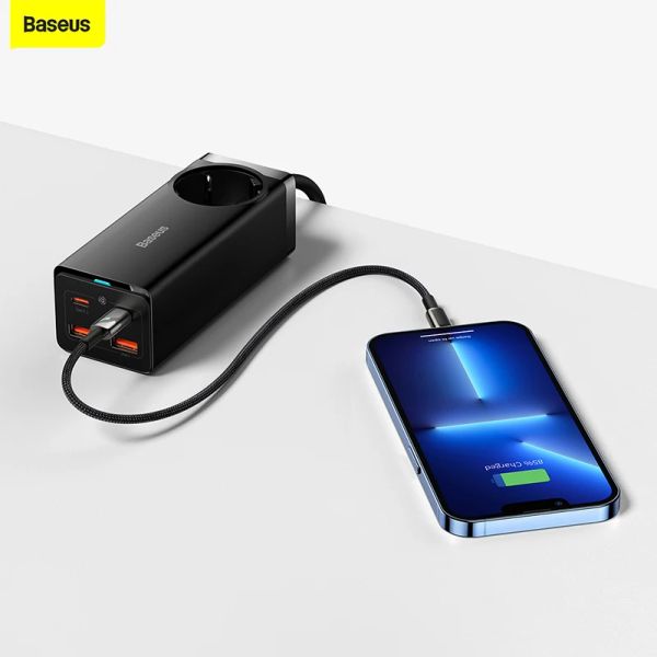 Chargers Baseus Gan Desktop Quick Gan Charge Typec USB AC PORT EU PLIGE FAST CHARGER POUR LAPTOP iPhone 13 14 Pro Huawei Xiaomi Samsung