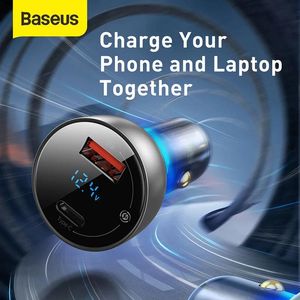 Chargeurs Baseus USB C chargeur de voiture 65W charge rapide chargeur rapide 4.0 QC PD 3.0 type C chargeur de voiture pour iPhone 14 Pro Xiaomi POCO MacBook