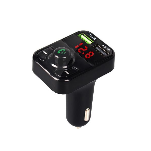 Cargadores Transmisor FM Bluetooth 5.0 para automóvil, Adaptador de radio inalámbrico Bluetooth Transmisor de reproductor de música / Kit de automóvil con llamadas manos libres A3