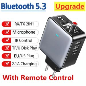 Chargers Bluetooth 5.3 Émetteur Récepteur stéréo AUX 3,5 mm RCA TF Carte USB Chargeur Adaptateur audio sans fil Remote pour la voiture TV PC
