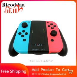 Cargadores integrados de 2000mAh para Nintendo Switch, mango de agarre de batería recargable, estación de carga para controladores NSwitch JoyCon, batería