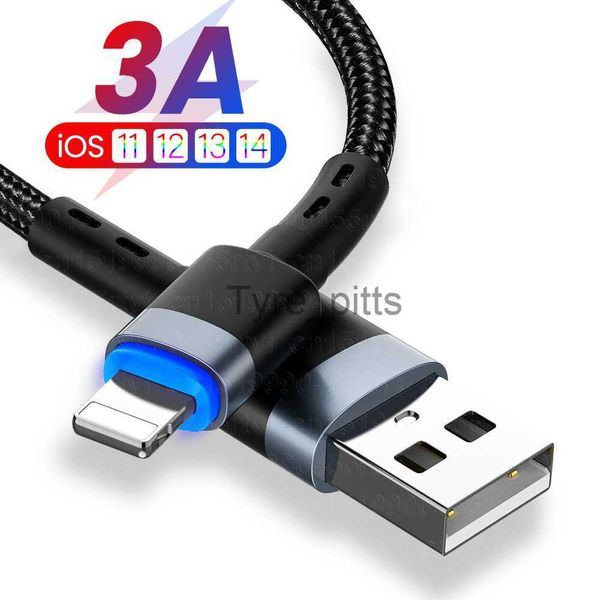 Cargadores / Cables 3A USB A a 8 Pin Cable de carga para iPhone Cable USB de carga rápida para iPhone 14 13 12 11 Pro Cable de carga de teléfono Cable de datos 1 / 2M x0804