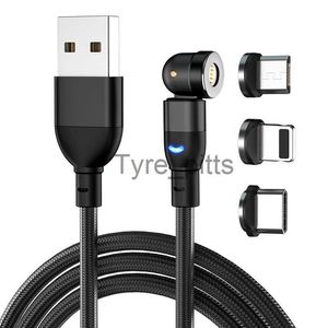 Laders/Kabels 540 Graden Draaien Magnetische Kabel 3A Snel Opladen Magneet Oplader Micro USB Type C Kabel Mobiele telefoon Draad Voor iPhone Xiaomi x0804