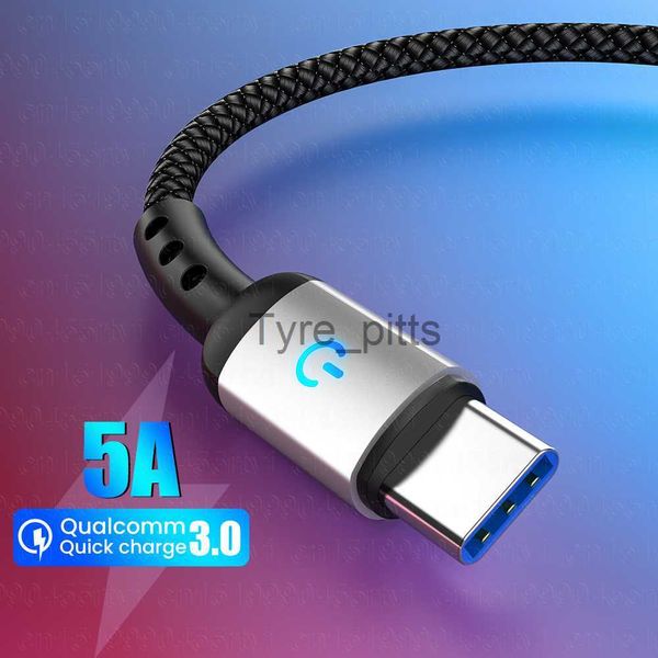 Cargadores/Cables Cable de cargador de iluminación LED 5A para Xiaomi Redmi k20 Huawei P40 Pro 40W Cargador de carga rápida Cable USB tipo C Cable de alambre 1.2M x0804