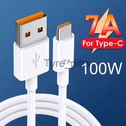 Cargadores/Cables 7A 100W Cable de carga súper rápida Tipo C Cable USB C para Honor 50 Huawei Mate 40 Pro nova 9 Xiaomi Samsung Cable de datos de carga Línea x0804